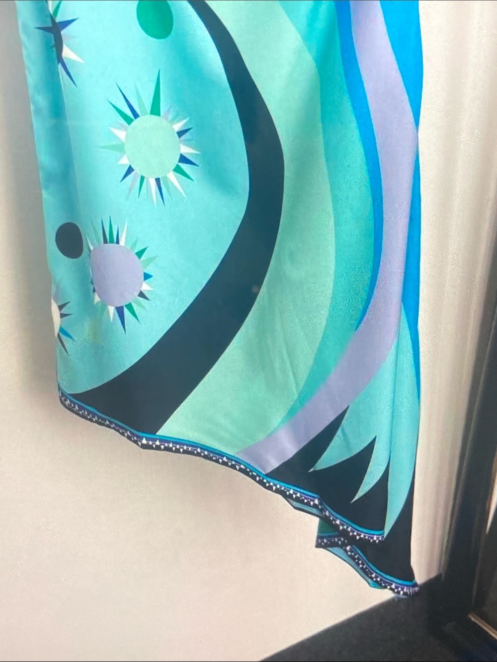 Emilio Pucci Turquoise, Aqua & Navy One-Shoulder Silk Dress - Picture 5 of 9